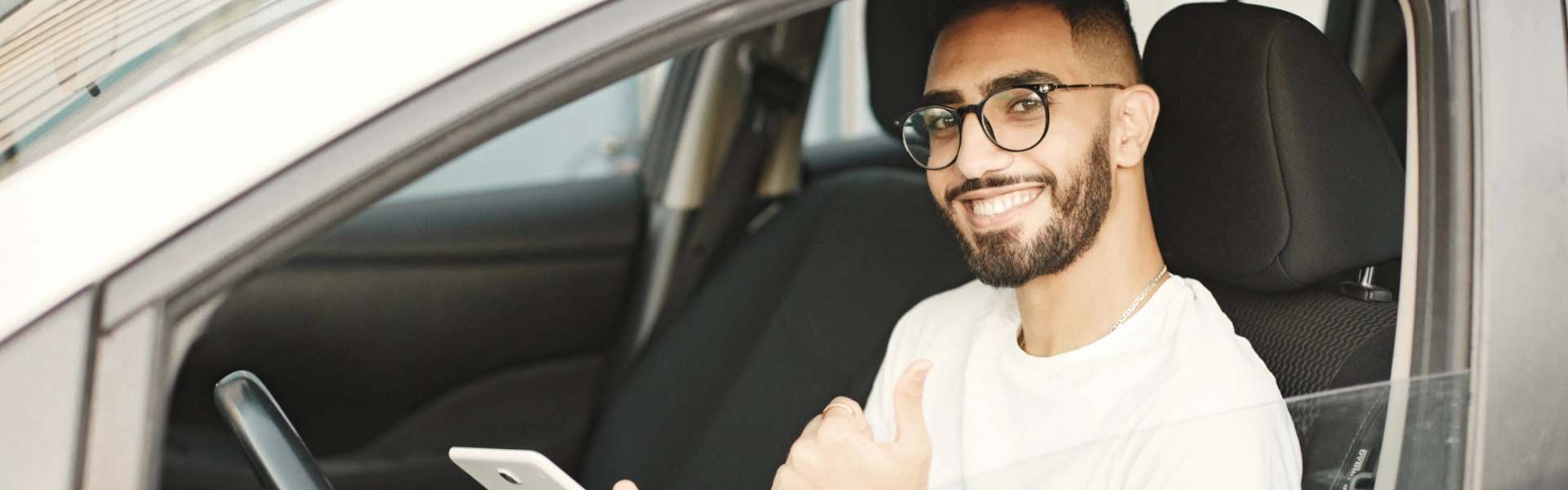 man inside the car